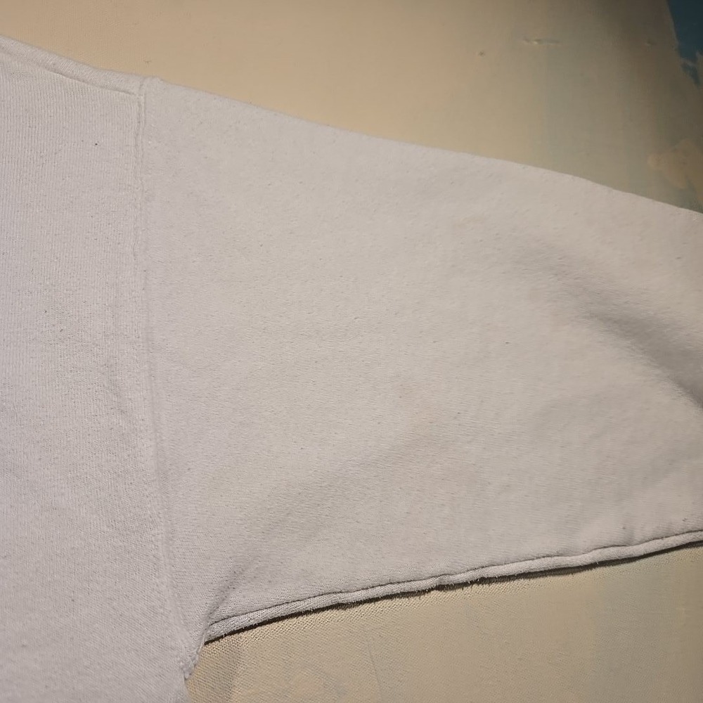 Vtg Fruit Of The Loom XL Sweatshirt White Crewneck Blank USA Made Stains Wear 90 - Picture 10 of 12